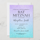 Invitation Peinture de Parties scintillant Faux Bat mitzvah v (Devant)