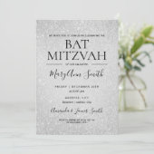 Invitation Peinture de Parties scintillant moderne Bat mitzva (Debout devant)