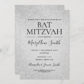 Invitation Peinture de Parties scintillant moderne Bat mitzva (Devant / Derrière)