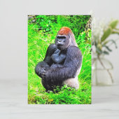 Invitation Peinture de photo de gorille de Silverback (Debout devant)