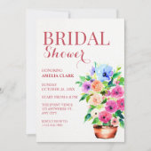 Invitation Peinture de pot floral shower de mariage (Devant)