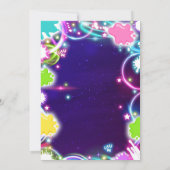 Invitation Peinture de poterie de Neon brillant fête d'annive (Dos)