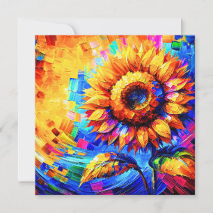 Invitation Peinture de tournesol Couleurs vives Puissance du