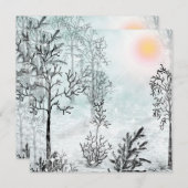 Invitation Peinture d'hiver, Noël, hiver, aquarelle (Devant / Derrière)