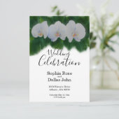 Invitation Peinture d'orchidée à l'aquarelle blanche (Debout devant)