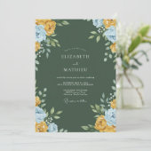 Invitation Peinture dorée moutarde pour mariage (Debout devant)