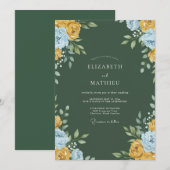 Invitation Peinture dorée moutarde pour mariage (Devant / Derrière)