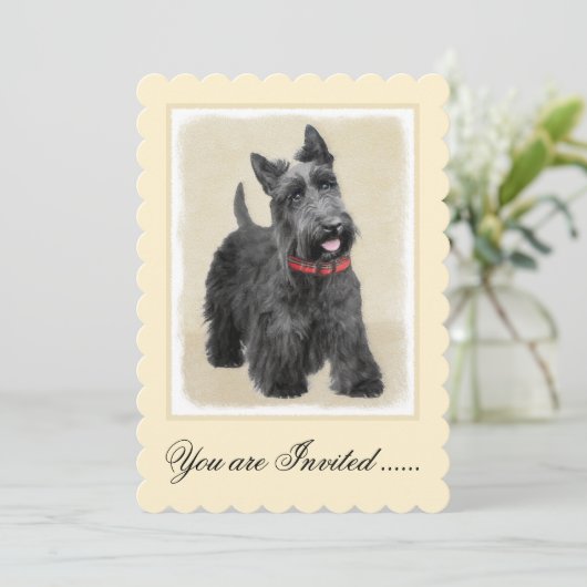 Invitation Peinture écossaise Terrier - Cute Original Chien A (Debout devant)