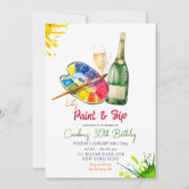 Invitation Peinture et seep Anniversaire adulte (Devant)