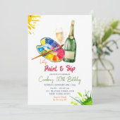Invitation Peinture et seep Anniversaire adulte (Debout devant)