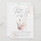 Invitation Peinture et sip Vin adulte Art Anniversaire (Devant)