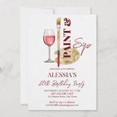 Invitation Peinture et sip vin et art modèle de fête à thème (Devant)