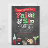 Invitation peinture et vin de sip de vacances (Devant)