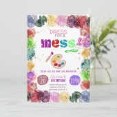 Invitation Peinture fête d'anniversaire (Debout devant)