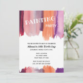 Invitation Peinture fête d'anniversaire (Debout devant)