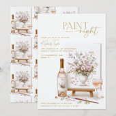 Invitation Peinture Fête des mariées de nuit Paint Party (Devant / Derrière)