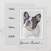 Invitation Peinture française de Bulldog (Pied de broche) - A (Devant / Derrière)