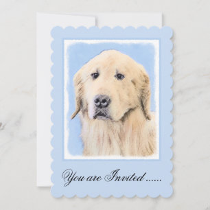 Invitation Peinture Golden Retriever - Joli art original chie