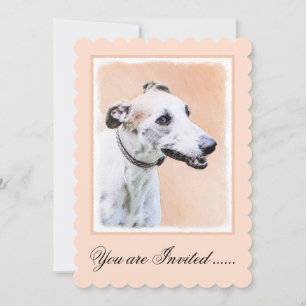 Invitation Peinture Greyhound - Cute Original Chien Art