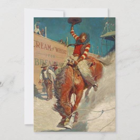 Invitation Peinture historique de NC Wyeth "Le Rodéo" (Devant)