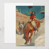 Invitation Peinture historique de NC Wyeth "Le Rodéo" (Devant / Derrière)