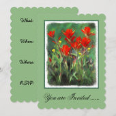 Invitation Peinture indienne à la brosse à peinture - Art à f (Devant / Derrière)