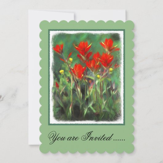 Invitation Peinture indienne à la brosse à peinture - Art à f (Devant)