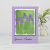 Invitation Peinture Iris Violet - Art Fleur Originale (Debout devant)
