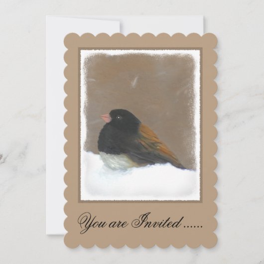 Invitation Peinture Junco foncée - Art original pour oiseaux (Devant)