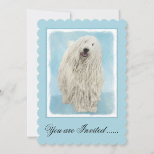 Invitation Peinture Komondor - Cute Original Chien Art