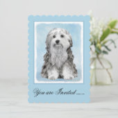 Invitation Peinture Lowchen - Cute Original Chien Art (Debout devant)