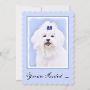 Invitation Peinture maltaise - Joli art original pour chien