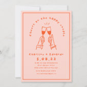 Invitation Peinture Manuelle Rétro  Art Contemporain Mariage  (Devant)