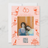 Invitation Peinture Manuelle Rétro  Art Contemporain Mariage  (Dos)