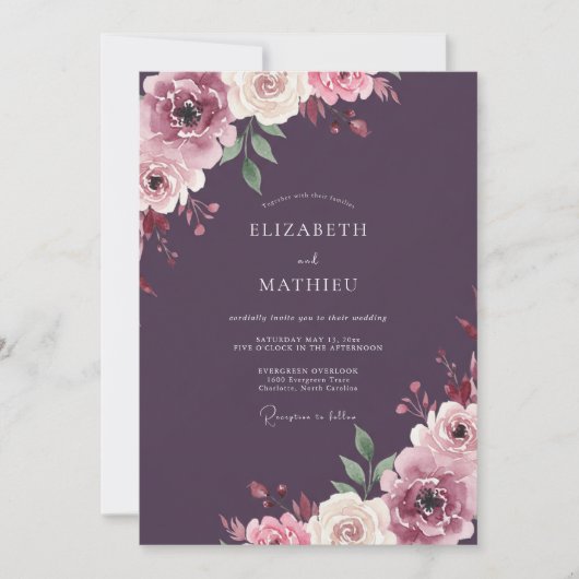 Invitation Peinture Mariage Abricot Foncé (Devant)