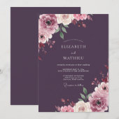 Invitation Peinture Mariage Abricot Foncé (Devant / Derrière)