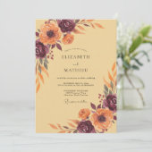 Invitation Peinture Mariage Abricot Moutarde (Debout devant)