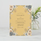 Invitation Peinture Mariage Ardoise Moutarde (Debout devant)