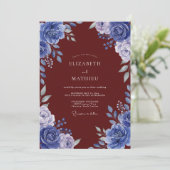 Invitation Peinture Mariage Carmin de Cobalt (Debout devant)