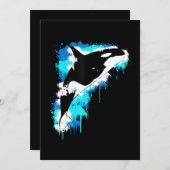 Invitation Peinture | Orca Whale Watercolor Peinture arimente (Devant / Derrière)