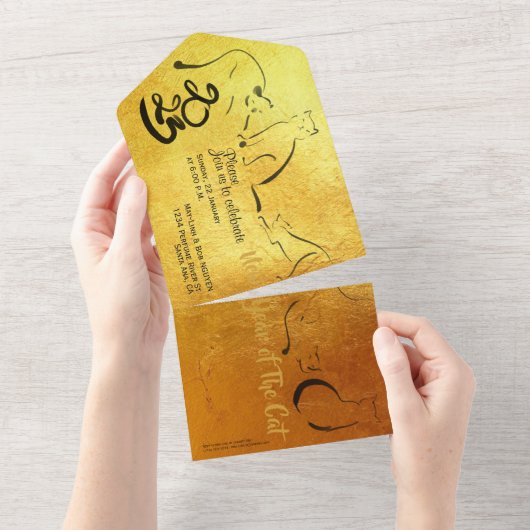 Invitation Peinture Originale Chat Nouvel An Vietn (Déchirure)