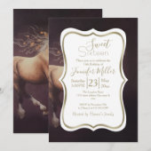 Invitation Peinture Pastel D'Un Cheval De Course (Devant / Derrière)
