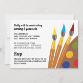 Invitation Peinture pinceau et palette, arts et artisanat Ann (Dos)