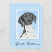 Invitation Peinture pointeur germanique - Art original (Devant / Derrière)