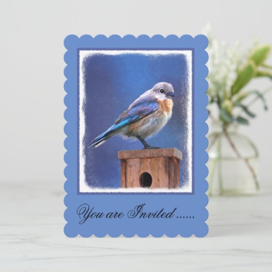 Invitation Peinture pour oiseaux bleus (femelle) - Art origin (Debout devant)