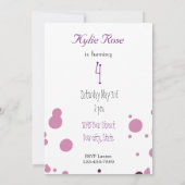 Invitation Peinture rose (Dos)