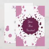 Invitation Peinture rose (Devant / Derrière)