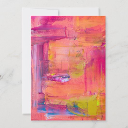 Invitation Peinture rose violet Abstraite (Dos)