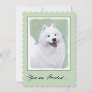 Invitation Peinture Samoyed - Cute Original Chien Art