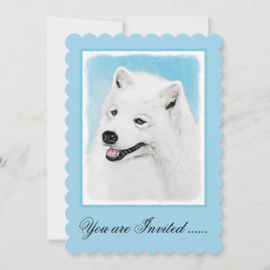 Invitation Peinture Samoyed - Cute Original Chien Art